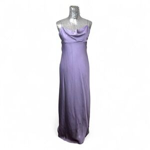 Vintage 90s Purple Slip Maxi Dress Small Cowl Neck Spaghetti Strap Whimsigoth‎
